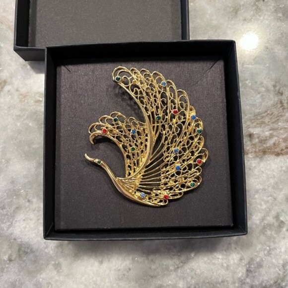 Vintage peacock brooch - Picture 3 of 4